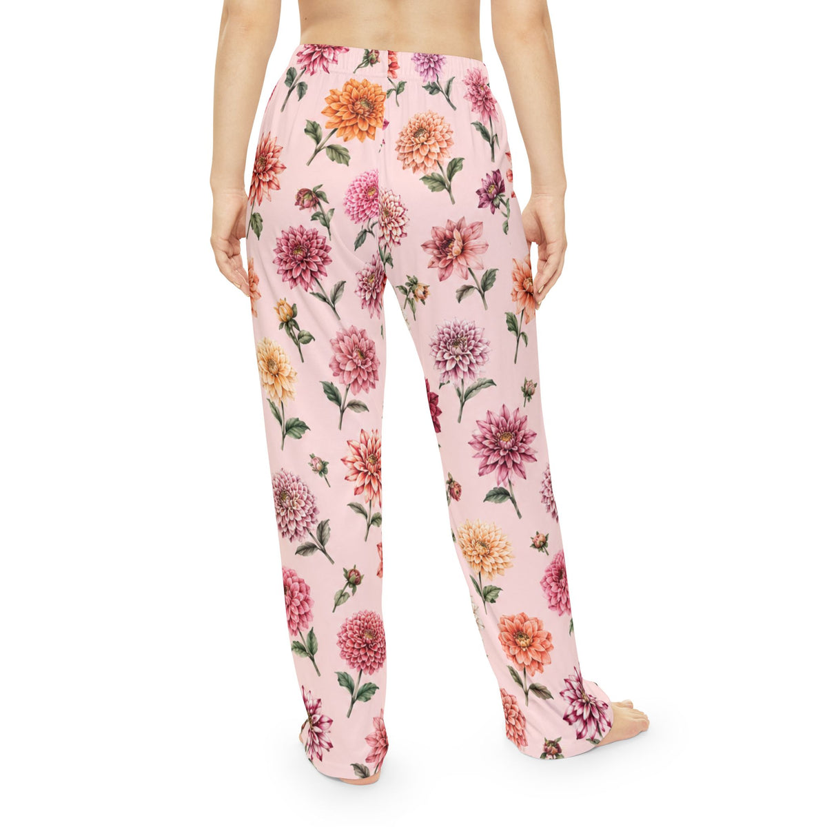 Vintage Dahlia Floral Pajama Pants | Pink All-Over Print