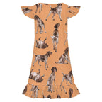 Dog Lover, Pet Owner,  Girls Short Sleeve Ruffle Nightgown(All-Over Printing)