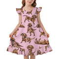 Dog Lover, Pet Owner,  Girls Short Sleeve Ruffle Nightgown(All-Over Printing)