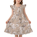 Dog Lover, Pet Owner,  Girls Short Sleeve Ruffle Nightgown(All-Over Printing)