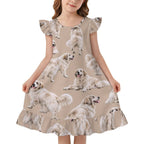 Dog Lover, Pet Owner,  Girls Short Sleeve Ruffle Nightgown(All-Over Printing)