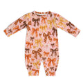 Fall Bows, Cotton Long Sleeve Infant Bodysuit (All-Over Printing)