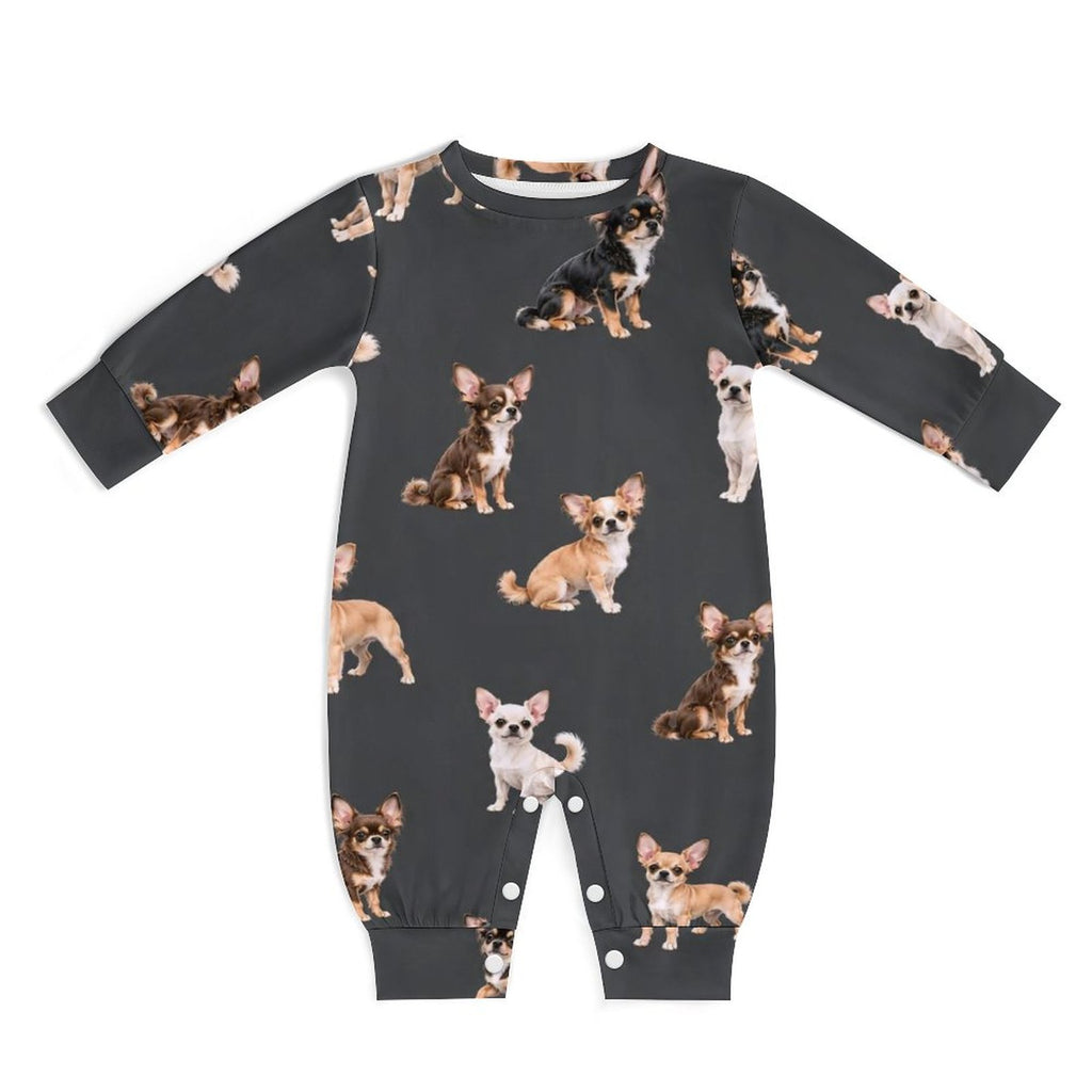 Dog Lover, Pet Owner, Cotton Long Sleeve Infant Bodysuit (All-Over Printing)