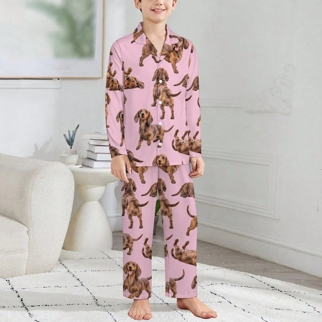180gsm Long Sleeve Kid Pajama Set(All-Over Printing)