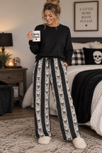 Skull Stripe Pajama Pants | Skull Pattern Lounge Pants