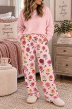 Vintage Dahlia Floral Pajama Pants | Pink All-Over Print