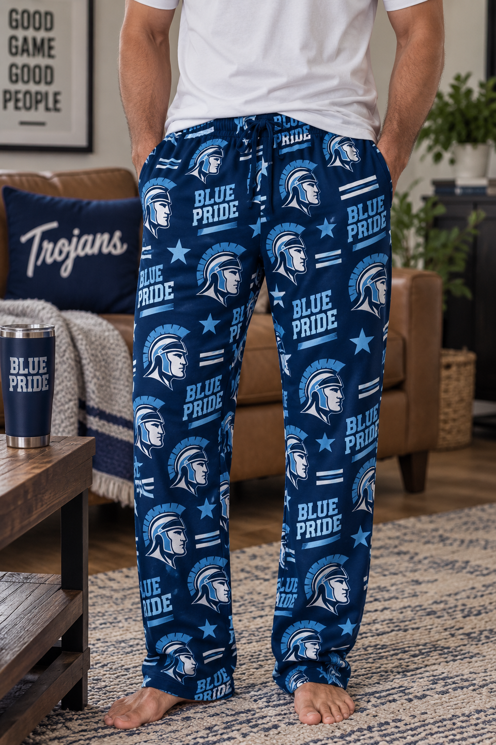 Blue Pride trojan Helmet pajama pants | All-over print