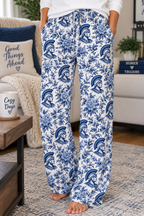 Blue pride Toile Floral with Trojan Helmet Pajama Pants | All-Over Print
