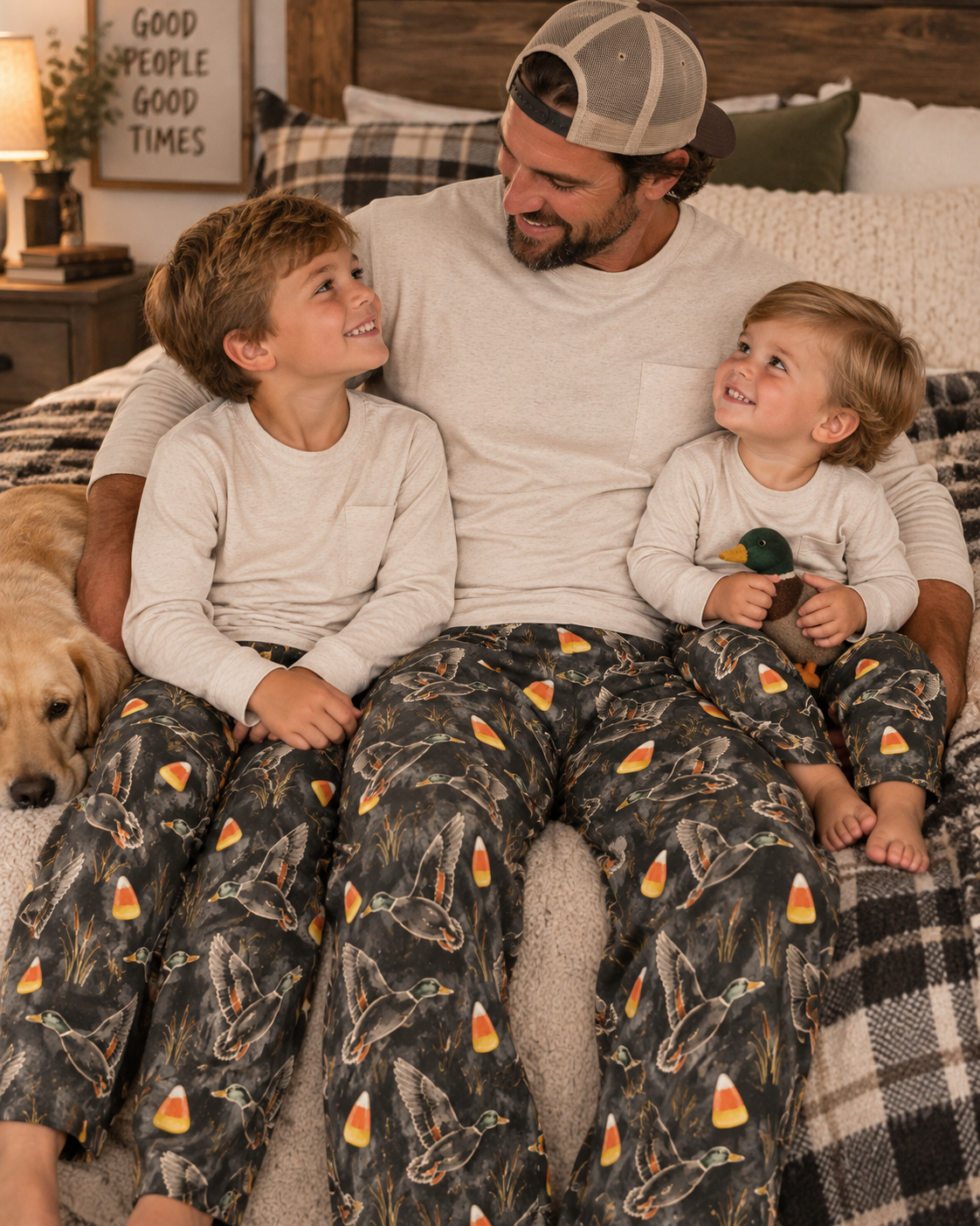 Duck & Candy Corn Men's Pajama Pants — Autumn Hunting Lounge Bottoms