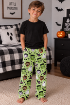 Kids Halloween Lounge Pants - Cute Monster & Ghost All-Over Print