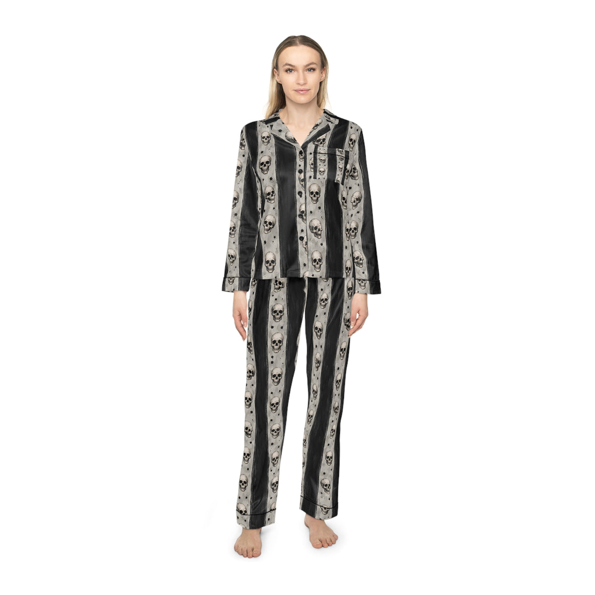 Women's Skull Satin Pajamas (AOP)