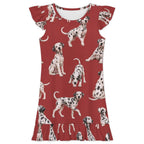 200gsm Girls Short Sleeve Ruffle Nightgown(All-Over Printing)