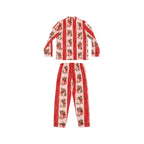 Vintage Holiday Floral Dahlia Tuber Stripe Pajamas