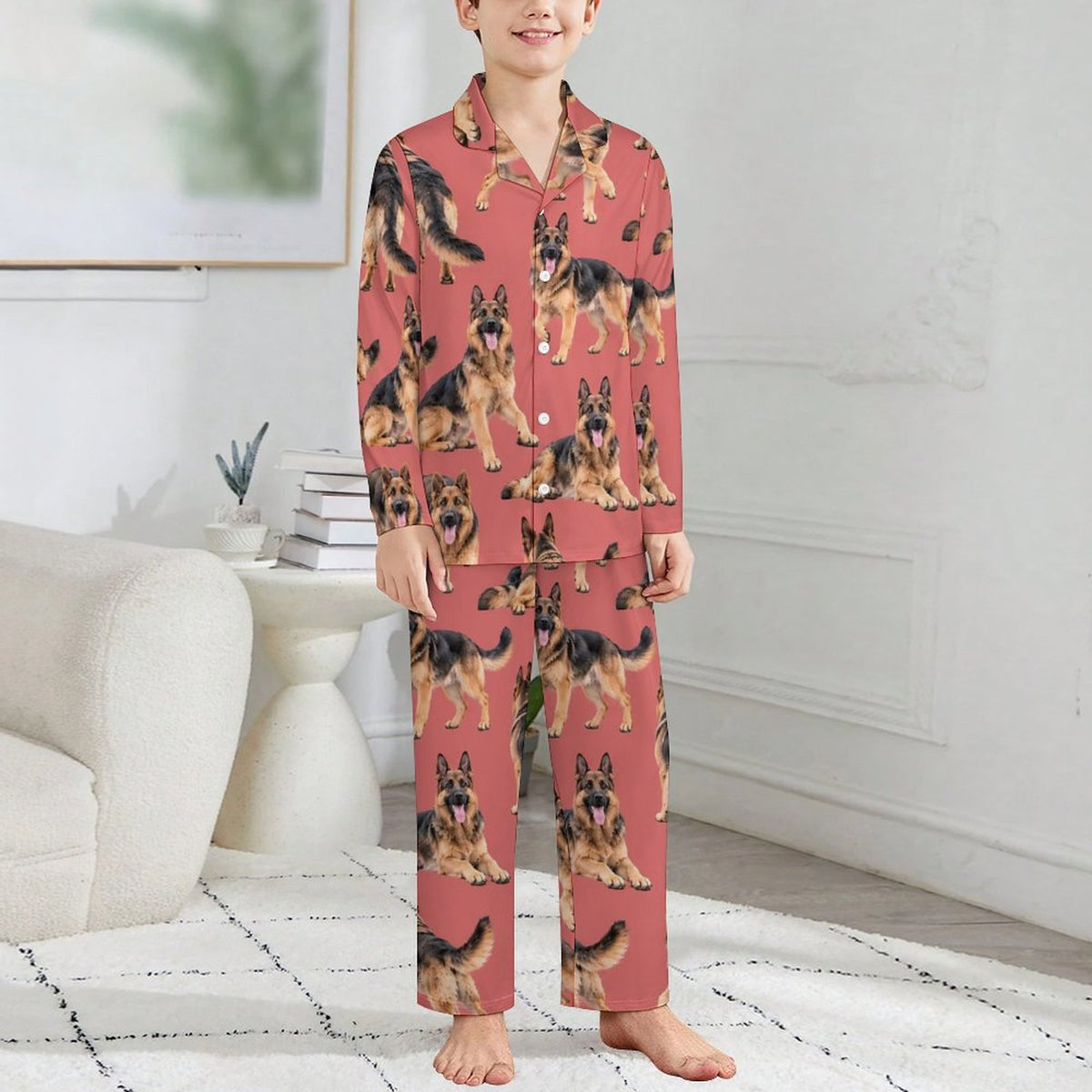 180gsm Long Sleeve Kid Pajama Set(All-Over Printing)