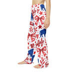 Buffalo Print Women's Pajama Pants — Patriotic Red & Blue Holiday Loungewear