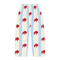 Buffalo Stripe Pajama Pants — Red Bison Print Women’s Lounge Pants