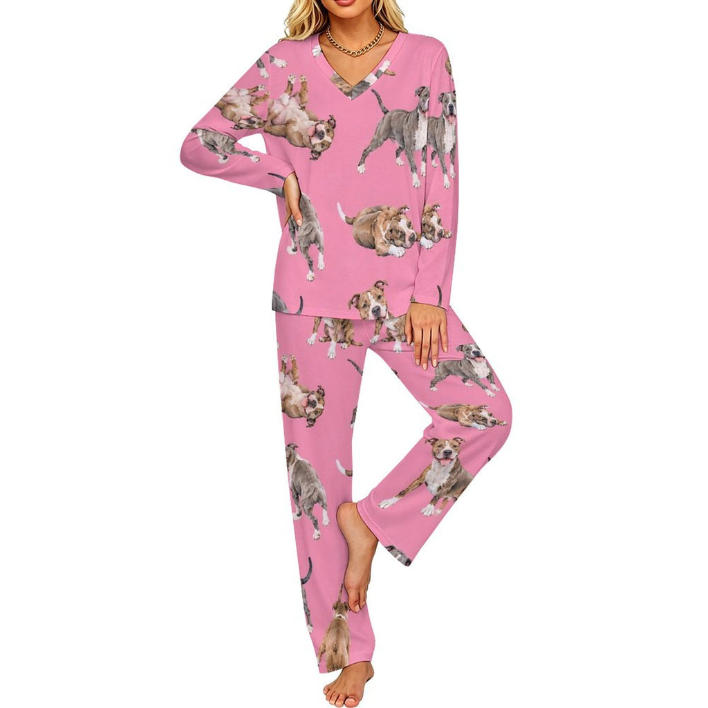 200gsm V-Neck Pajama Set(All-Over Printing)