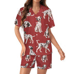 Women's Satin Cuban Collar Pajama Set(All-Over Printing)