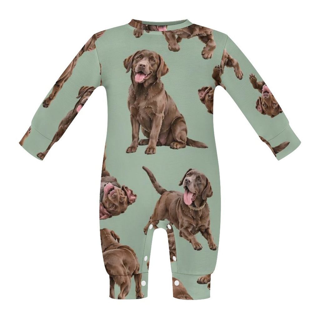 Dog Lover, Pet Owner, Cotton Long Sleeve Infant Bodysuit (All-Over Printing)