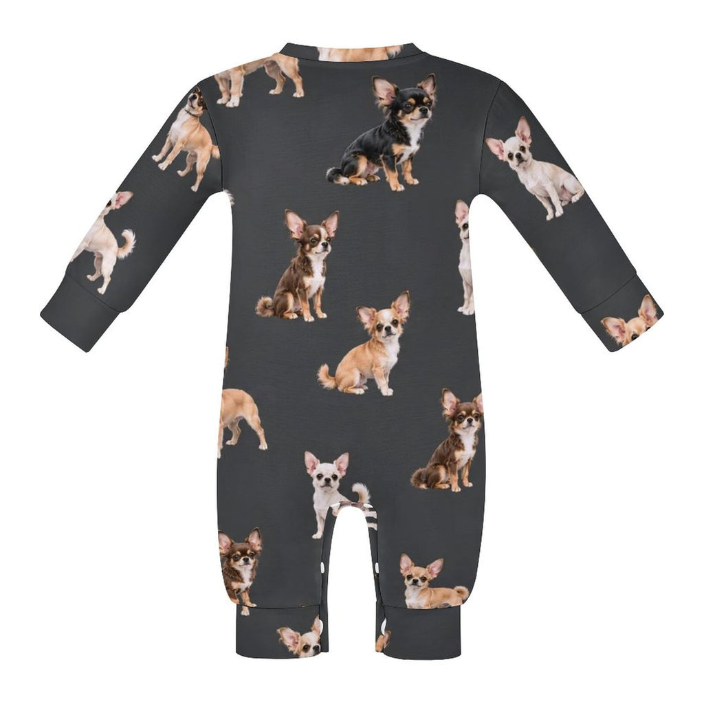 Dog Lover, Pet Owner, Cotton Long Sleeve Infant Bodysuit (All-Over Printing)