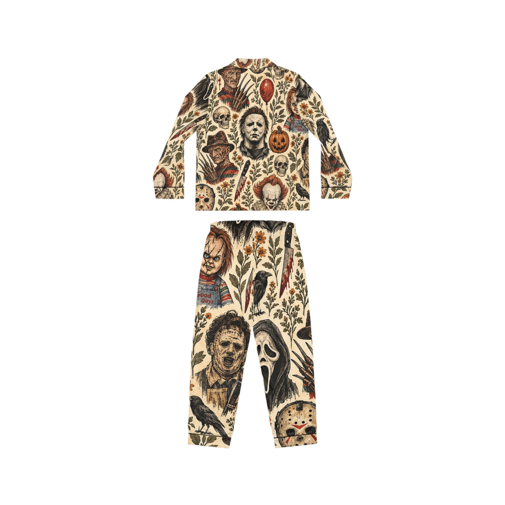 Vintage Horror Character Pajamas | Satin Sleep Set