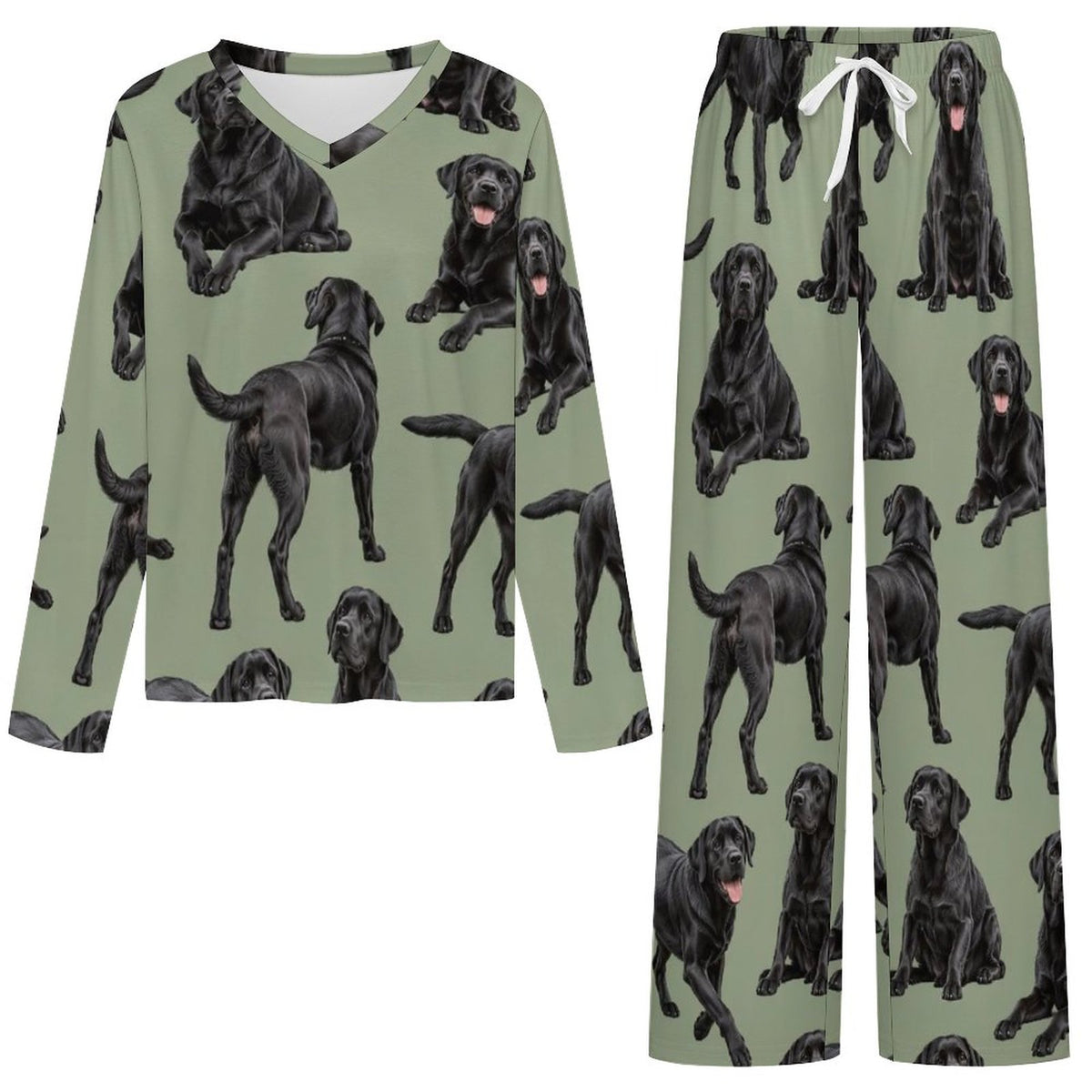 200gsm V-Neck Pajama Set(All-Over Printing)