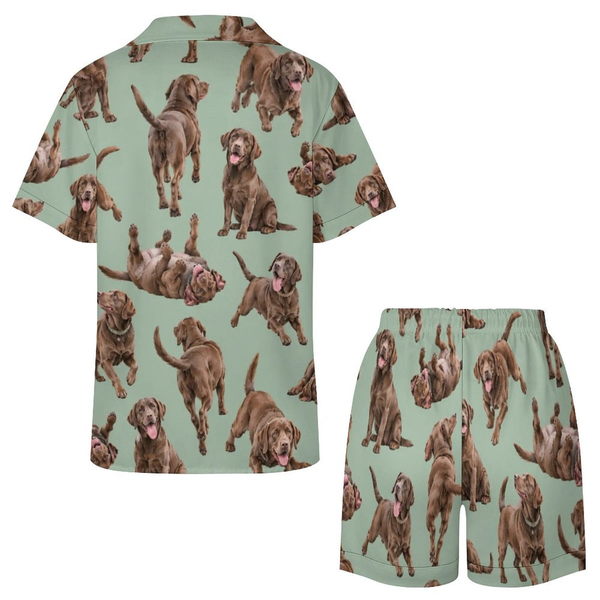Women's Satin Cuban Collar Pajama Set(All-Over Printing)