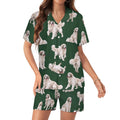 Women's Satin Cuban Collar Pajama Set(All-Over Printing)