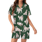 Women's Satin Cuban Collar Pajama Set(All-Over Printing)
