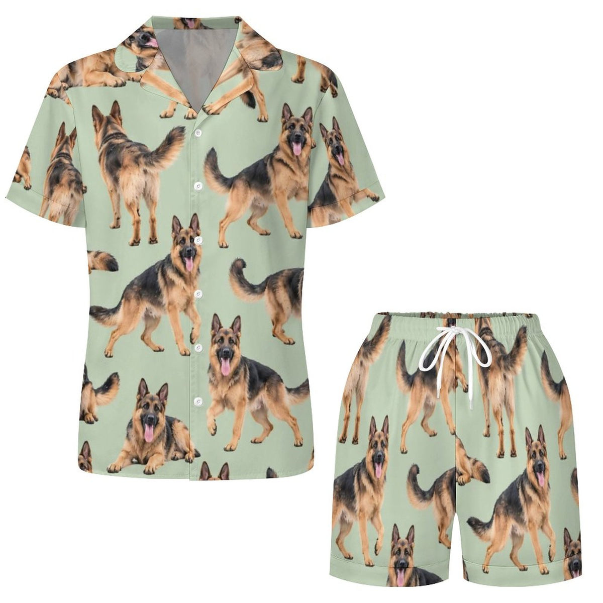 Women's Satin Cuban Collar Pajama Set(All-Over Printing)