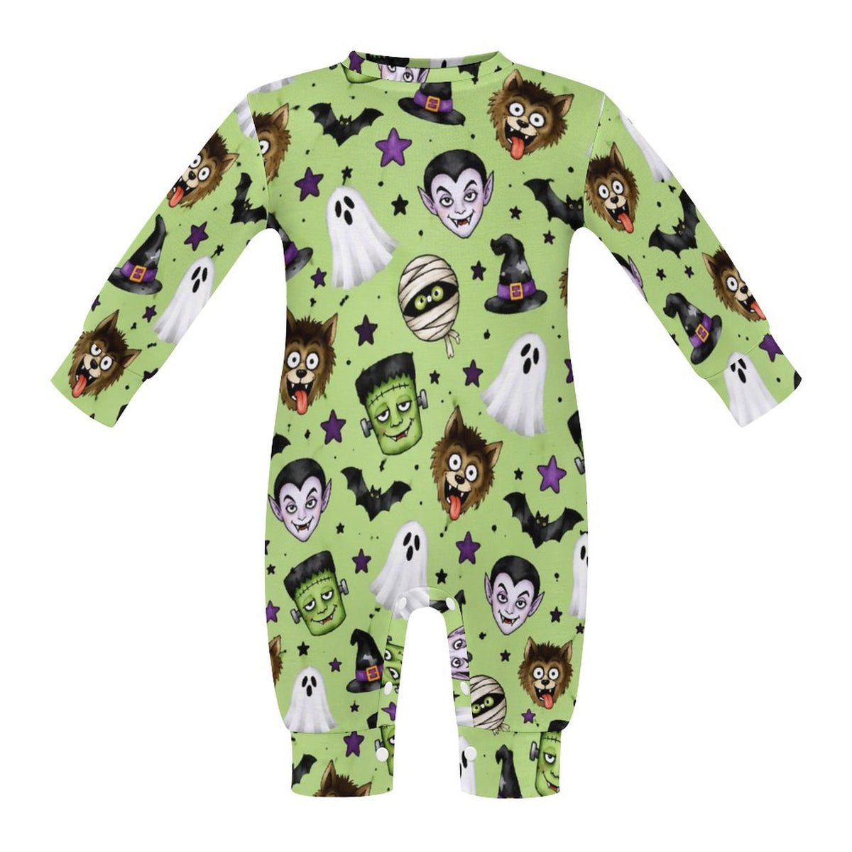 Monsters, Cotton Long Sleeve Infant Bodysuit (All-Over Printing)