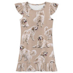Dog Lover, Pet Owner,  Girls Short Sleeve Ruffle Nightgown(All-Over Printing)
