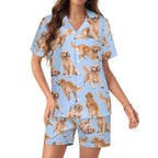 Women's Satin Cuban Collar Pajama Set(All-Over Printing)