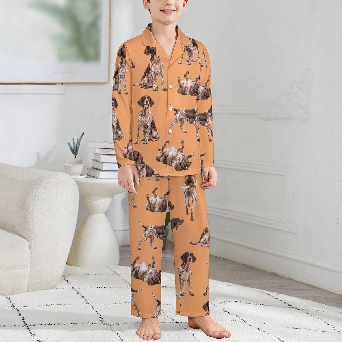 180gsm Long Sleeve Kid Pajama Set(All-Over Printing)