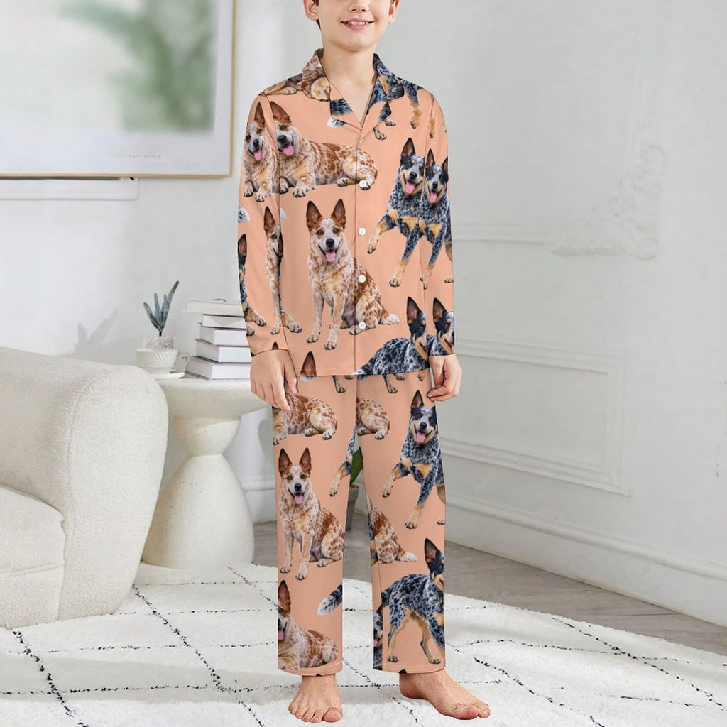 180gsm Long Sleeve Kid Pajama Set(All-Over Printing)