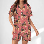 Women's Satin Cuban Collar Pajama Set(All-Over Printing)