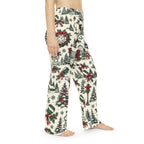 Christmas Village Pickleball Pattern Pajama Pants | Holiday Winter Trees & Wreaths