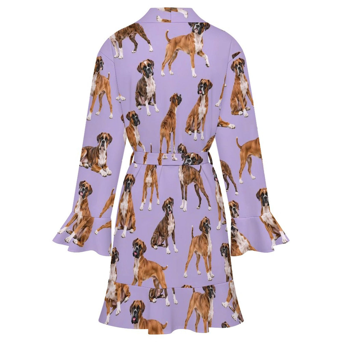 Dog Lover, Pet Owner,  Women's Ruffle Long Sleeve Robe(All-Over Printing)