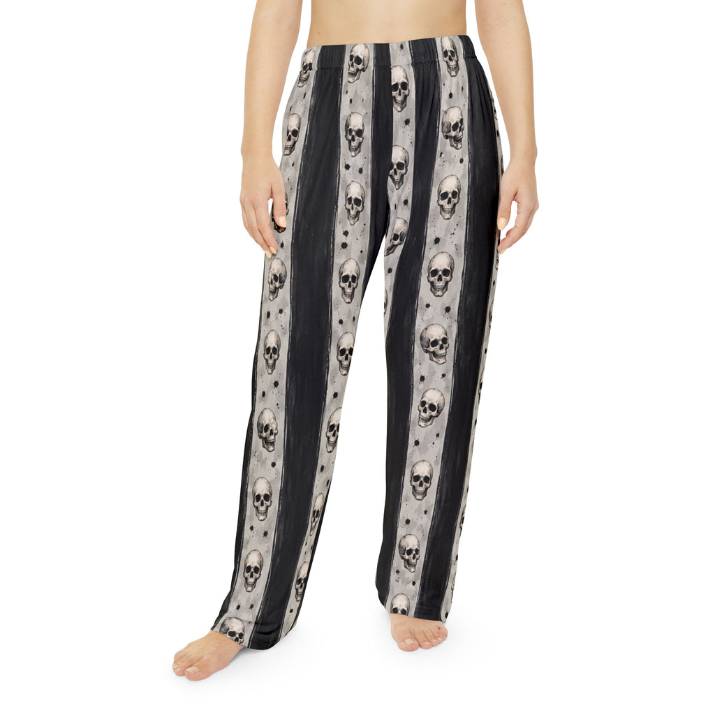 Skull Stripe Pajama Pants | Skull Pattern Lounge Pants