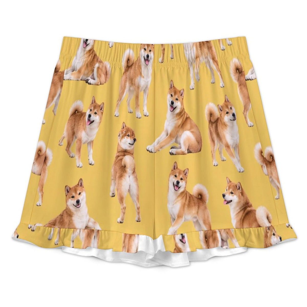 Dog Lover Collection, Shiba Inu180gsm Ruffled Short-Sleeve Pajama Set(All-Over Printing)