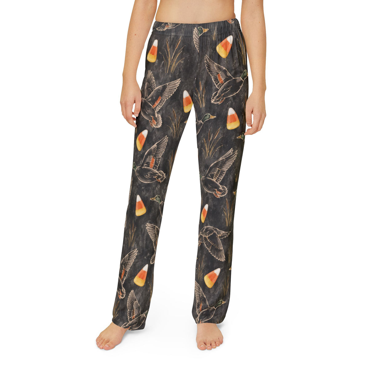 Kids Candy Corn Duck Lounge Pants — Halloween Pajama Bottoms