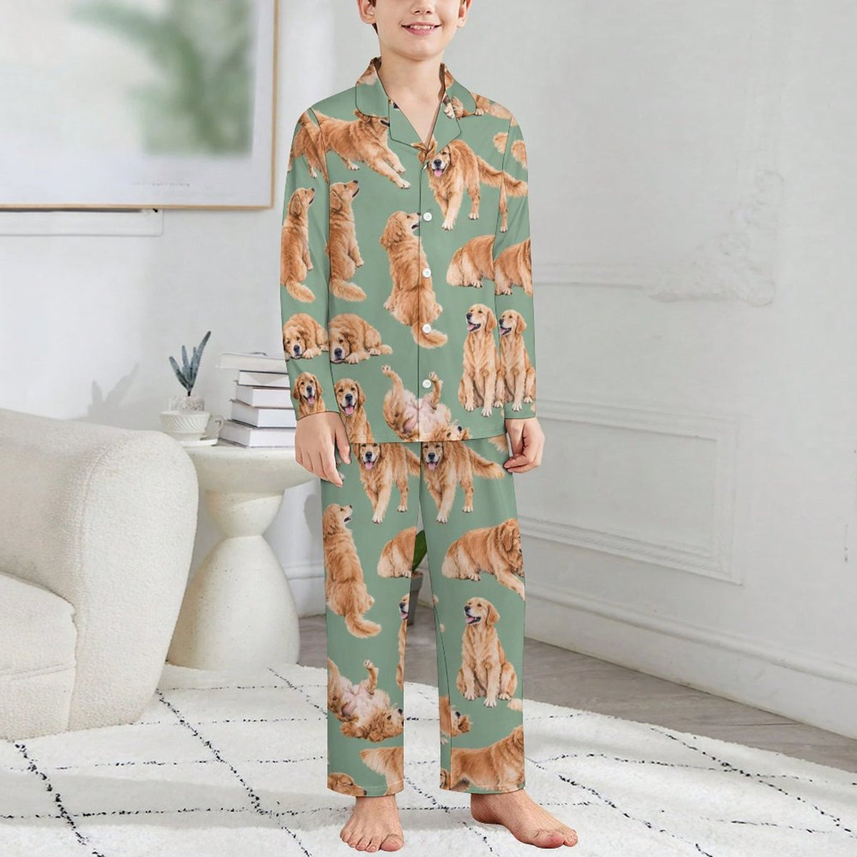 180gsm Long Sleeve Kid Pajama Set(All-Over Printing)