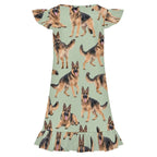 200gsm Girls Short Sleeve Ruffle Nightgown(All-Over Printing)