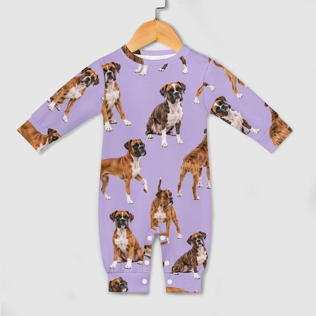 Dog Lover, Pet Owner, Cotton Long Sleeve Infant Bodysuit (All-Over Printing)