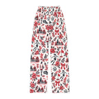 Kids Lounge Pants – Vintage Soccer Toile Print (Red & Black)