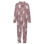 Silly Goose, Mauve 
250gsm Flannel Footless Zip up Kid Jumpsuit Pajamas(All-Over Printing)
