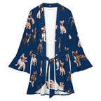 120gsm Women's Ruffle Long Sleeve Robe(All-Over Printing)