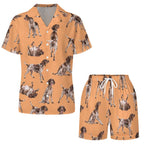 Women's Satin Cuban Collar Pajama Set(All-Over Printing)