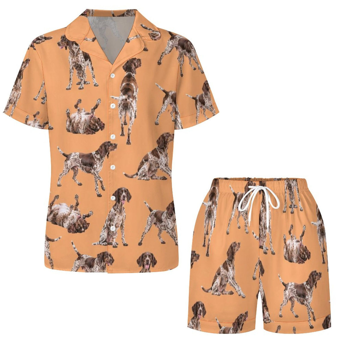 Women's Satin Cuban Collar Pajama Set(All-Over Printing)