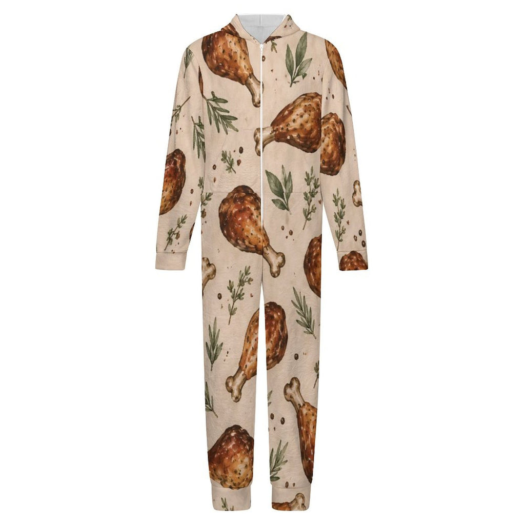 250gsm Flannel Footless Zip up Kid Jumpsuit Pajamas(All-Over Printing)